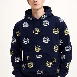 Billionaire Boys Club Navy Hoodie with White & Yellow Helmet Prints